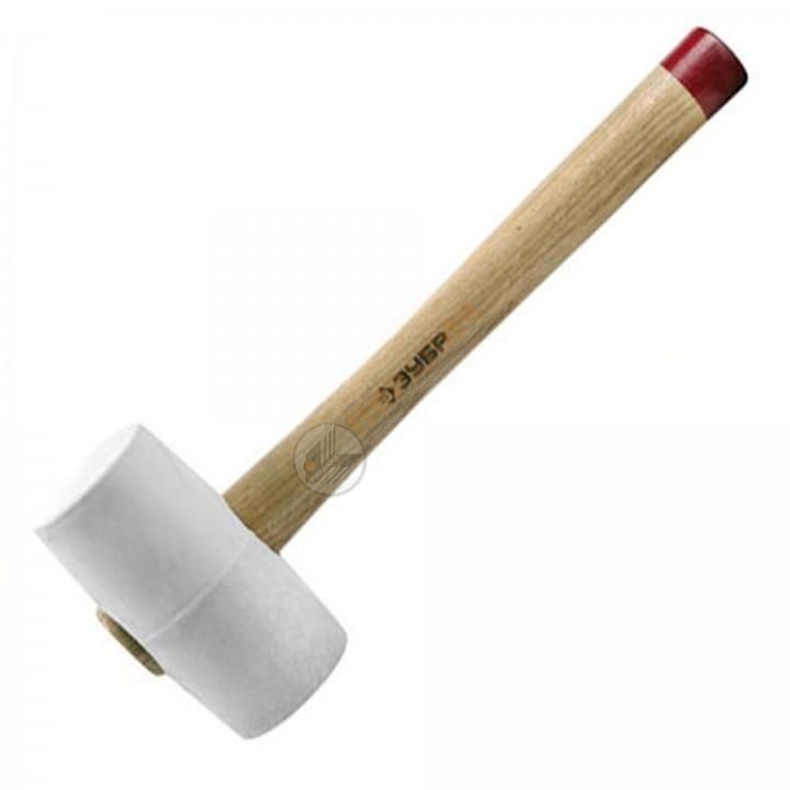 Фото Киянка Зубр белая резиновая с деревянной рукояткой 90 мм/0,90кг. от магазина Пирания