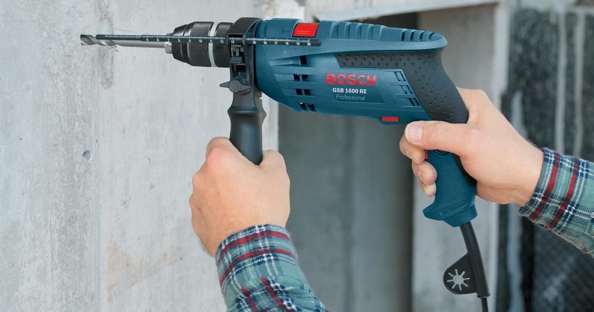 Сверление стен. Дрель Bosch GSB 1600 re. Дрель ударная Bosch GSB 1600 re professional. Эл. Дрель Bosch GSB 1600 re. Ударная дрель Bosch GSB 1600 re 0.601.218.121.